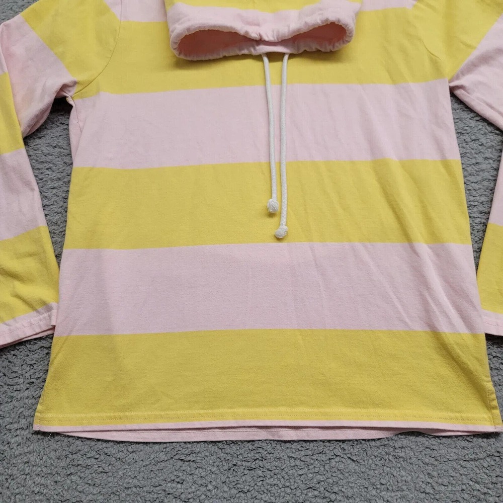 J.Crew Sweatshirt Womens Small Pink Yellow Stripe Pullover Turtle Neck Casual - Picture 9 of 16